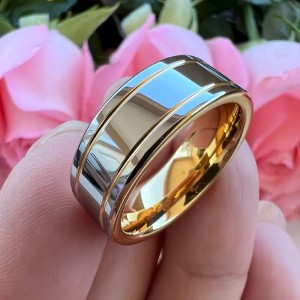 Trouwringen Wolfraam - Gwen - Zilver en Goudkleur