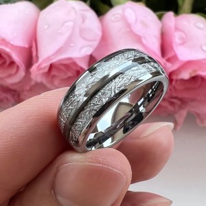 Trouwringen wolfraam zilver kleur - Lilly