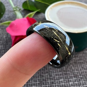 Trouwringen wolfraam - Kyann - Goud en zwart