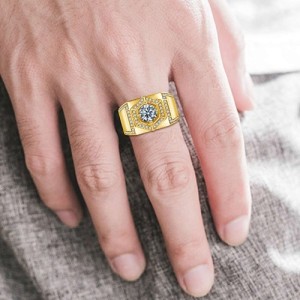 Mannen ring met Moissanite Diamant