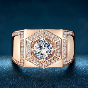 Mannen ring met Moissanite Diamant