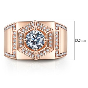 Mannen ring met Moissanite Diamant