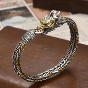 Gevlochten Draak Armband - 925 Zilver