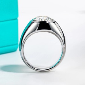 Exclusieve ring met 4 Karaat Moissanite – 10 mm - 925 zilver